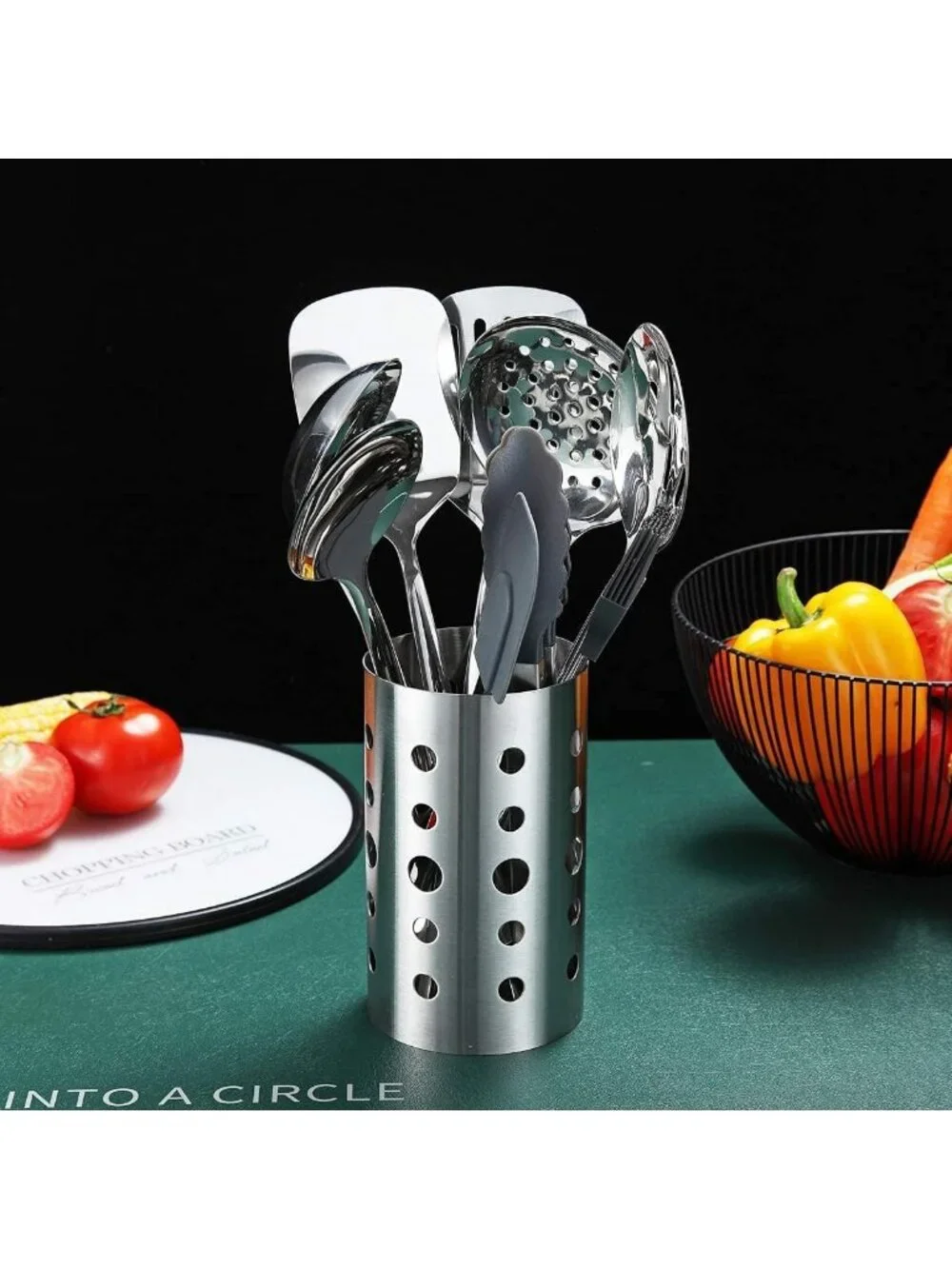 13-Piece Stainless Steel Kitchen Utensils Set, Non-Stick, Heat Resistant, Easy